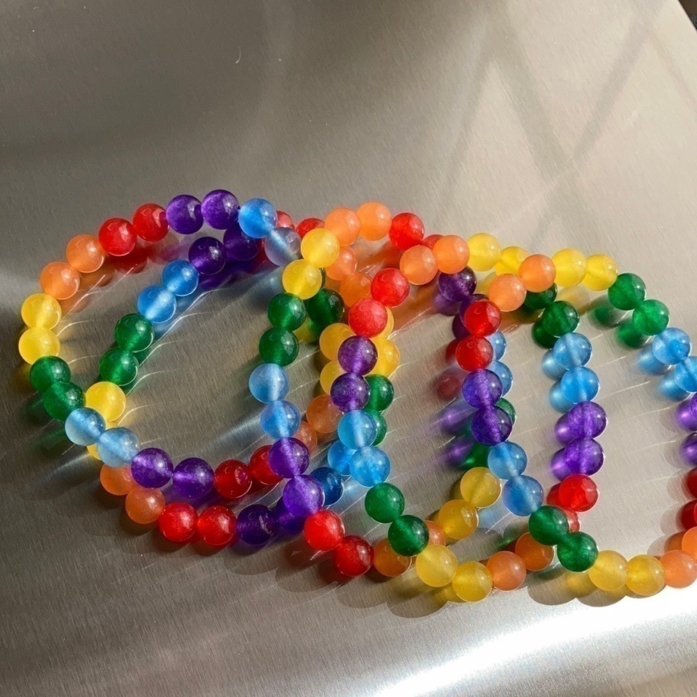 Pride Stretch Beaded Bracelet in Jade - Picture 8 of 14